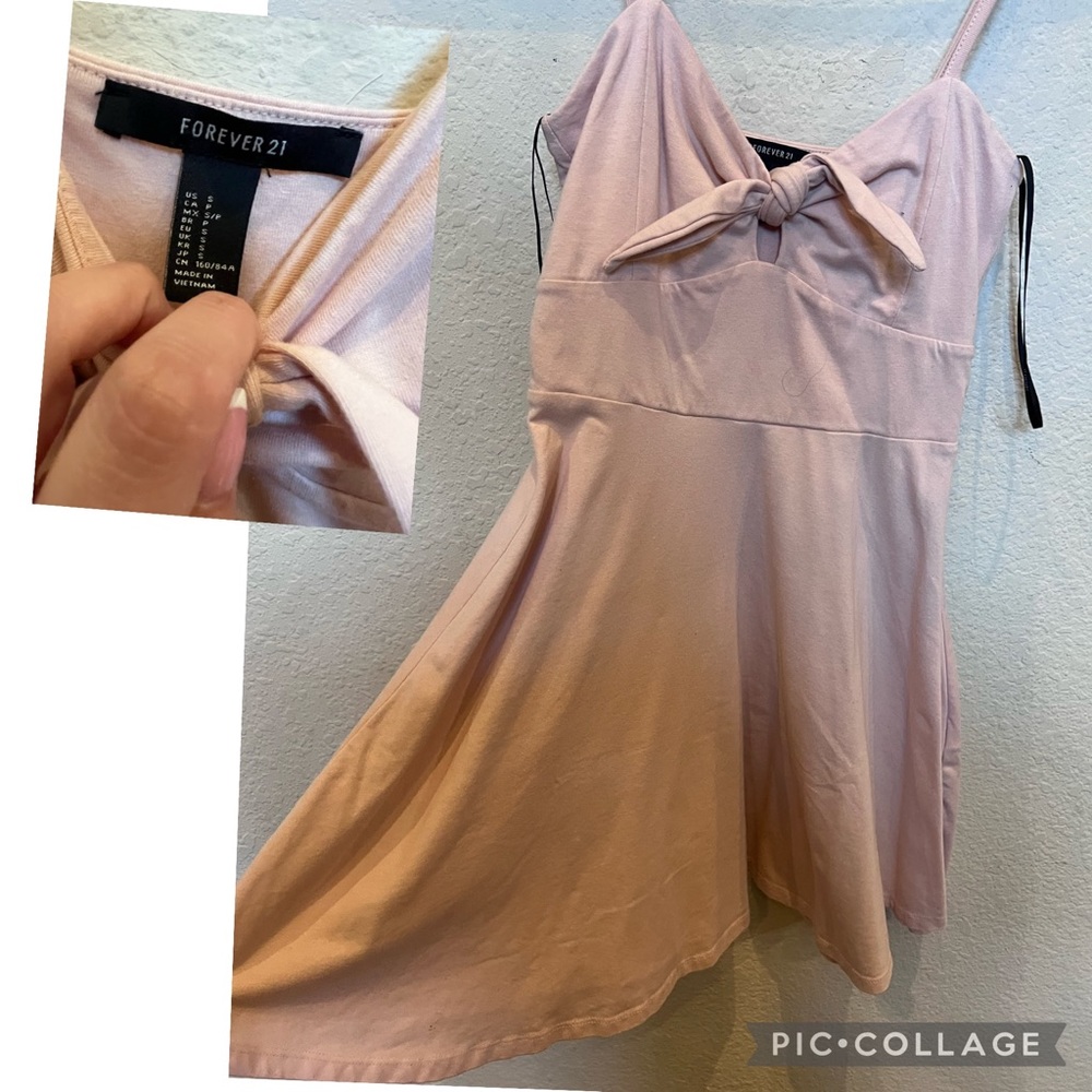 Forever 21 light pink tie front dress